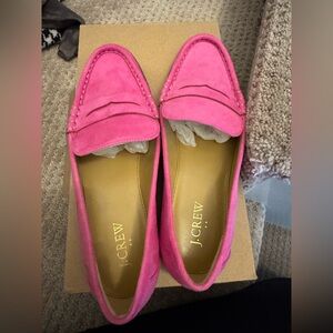 Pink JCrew suede loafers NIB